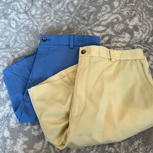 Oxford Golf Mens Shorts Lof of 2 Yellow & Bluw Size 34 Stretch  Inseam: 8 inches